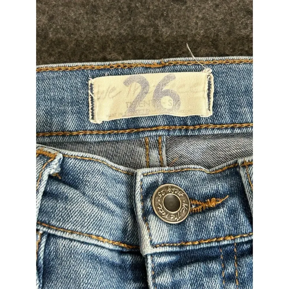 Free People Jeans Sz 26 Blue We The Free Great Heights Frayed‎ Distressed Skinny